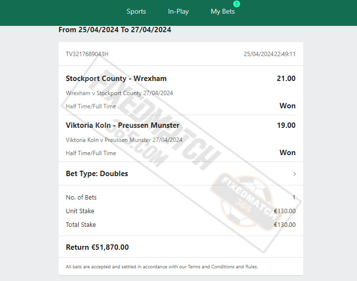 Bet365 Fixed Matches